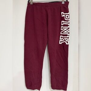 PINK Victoria’s Secret Burgundy Logo Joggers